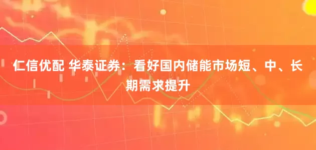 仁信优配 华泰证券：看好国内储能市场短、中、长期需求提升